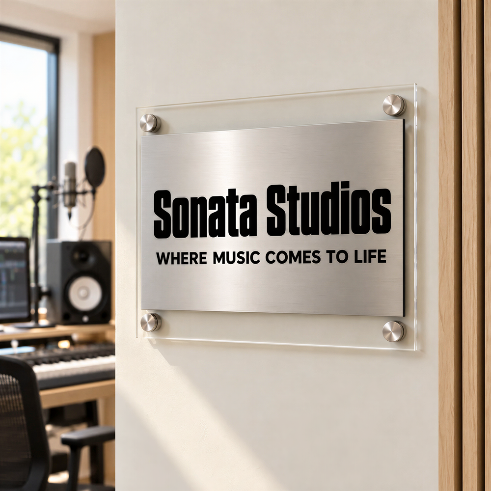 a sign for Sonata Studios, which is a music studio.