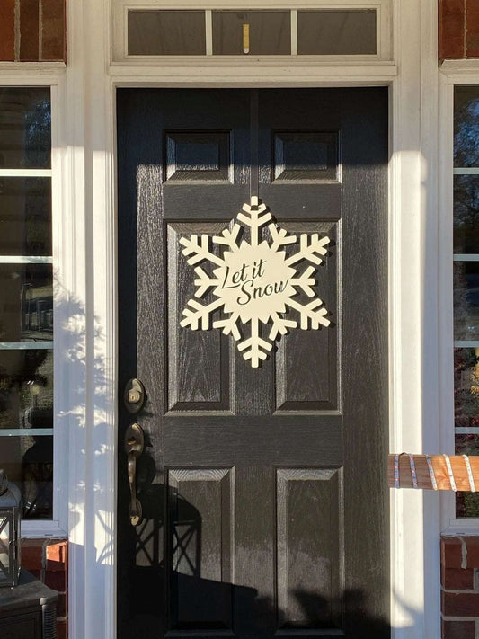 Let it Snow Snowflake Monogram Sign Seasonal Decor House Sensations Art   