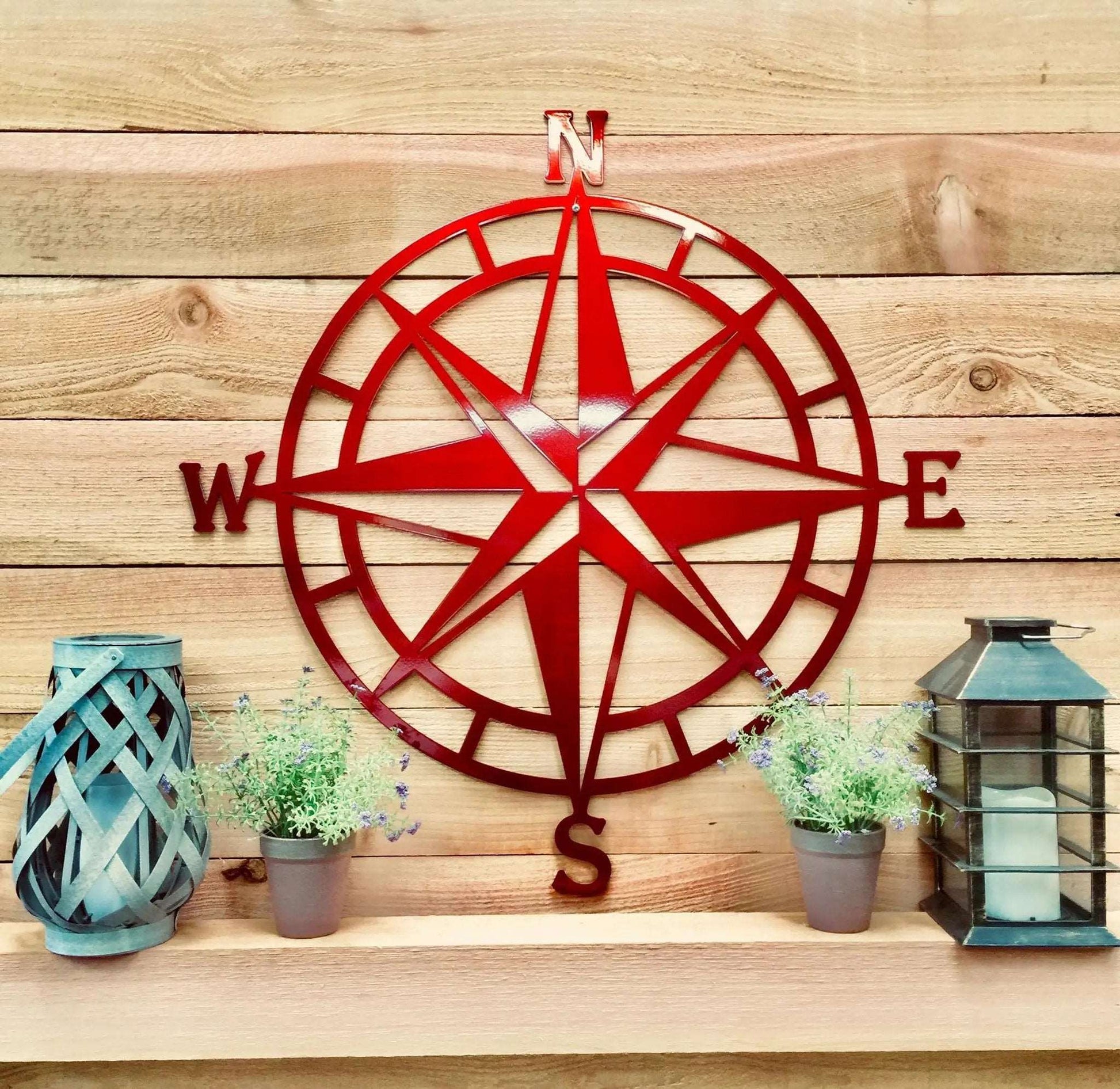 Nautical Compass Metal Sign - Custom Metal Address Signs for Houses - Perfect Wall Decor for Bedroom, Office, Kitchen, Living Room - Housewarming Gift Compass Sign House Sensations Art