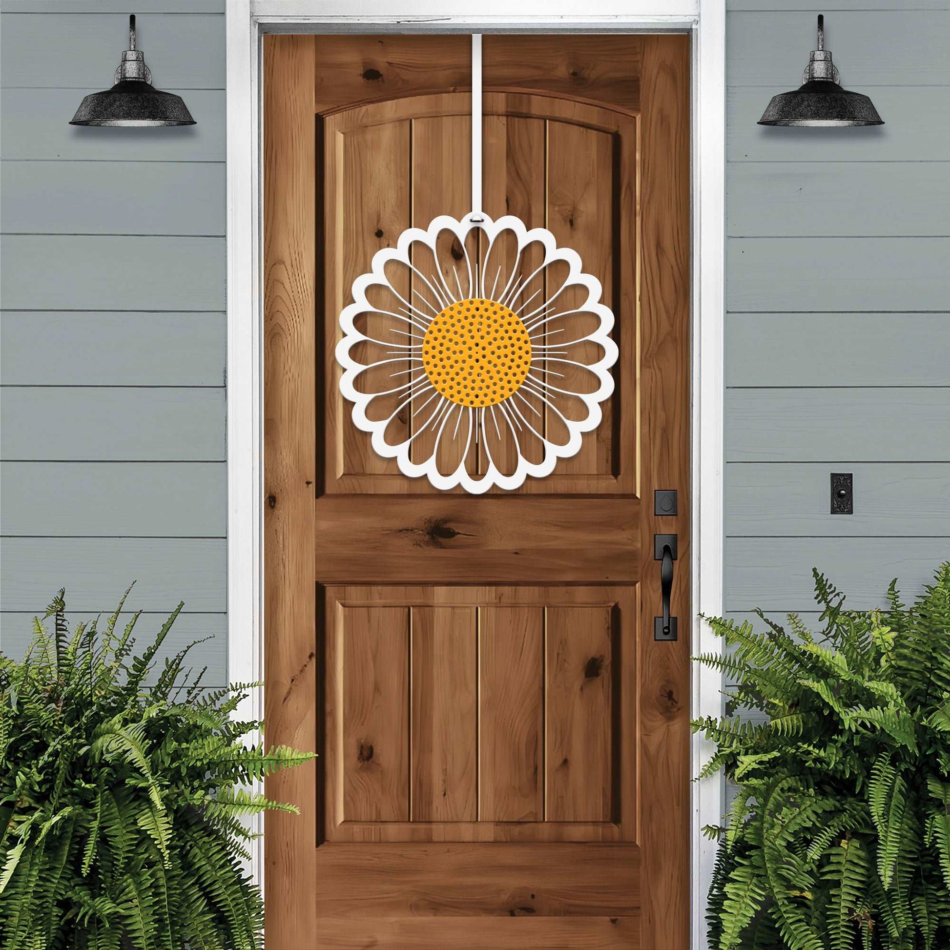 Daisy Metal Flower Door Wreath Monogram House Sensations Art   