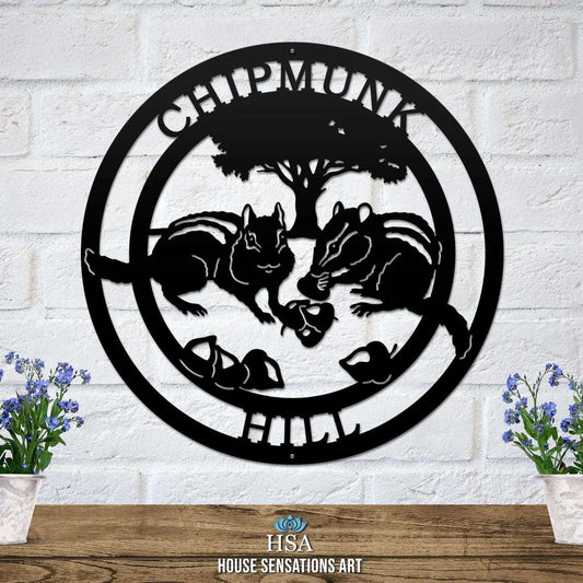 Custom Chipmunk Crossing Sign – Whimsical Safety Decor for Yards - HouseSensationsArt