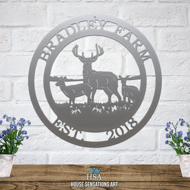 Custom Deer Hunting Sign – Rustic Metal Decor for Cabins & Camps - HouseSensationsArt