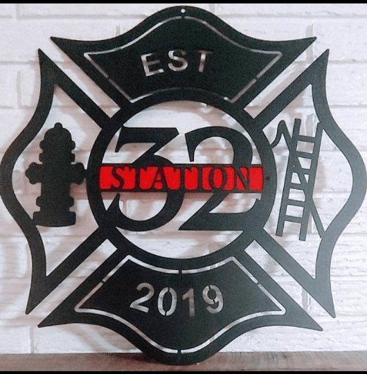 Custom Fire Station Sign – Personalized Metal Wall Decor - HouseSensationsArt