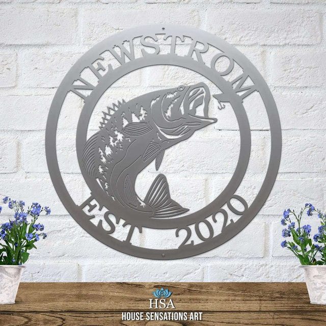 Custom Fish Metal Signs for Cabins, Lake Houses & Fishing Docks - HouseSensationsArt