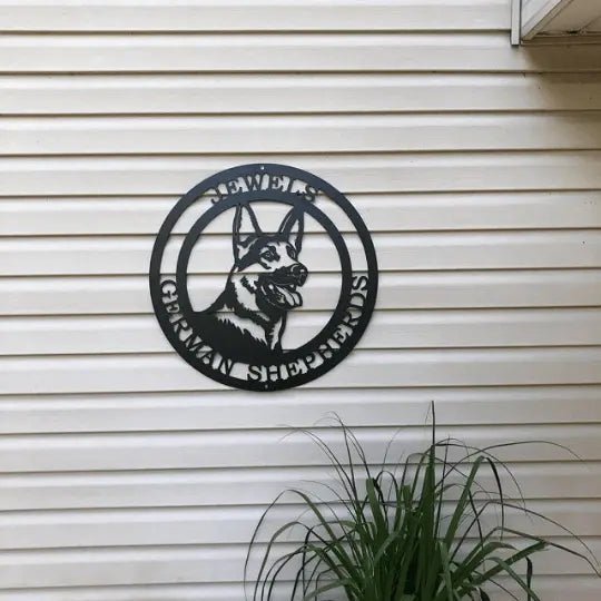 Custom German Shepherd Metal Sign for Home, Yard, or Kennel Decor - HouseSensationsArt