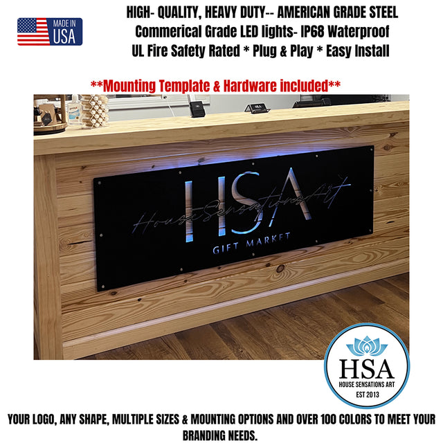 Custom Lighted Metal Signs - LED Backlit & Laser - Cut Business Signage - HouseSensationsArt