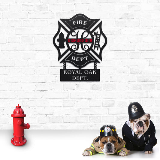 Custom Maltese Cross - Personalized Firefighter Metal Chain Plaque - HouseSensationsArt