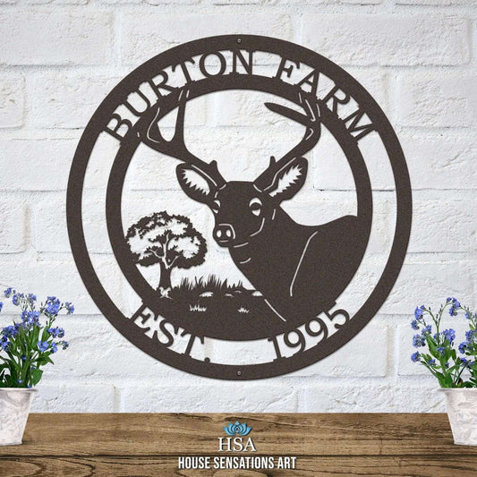 Custom Metal Deer Sign for Rustic Cabins, Lodges & Outdoors - HouseSensationsArt