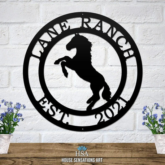 Custom Metal Horse Ranch Signs for Barns, Farmhouses & Entry Gates - HouseSensationsArt
