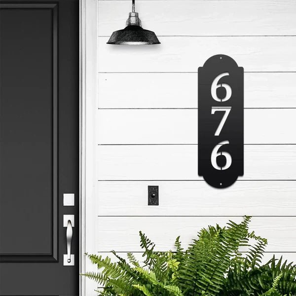 Custom Modern House Numbers – Sleek Metal Address Plaque - HouseSensationsArt