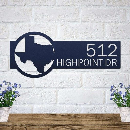 Custom State Address Sign – Personalized House Numbers for Outdoor Decor - HouseSensationsArt