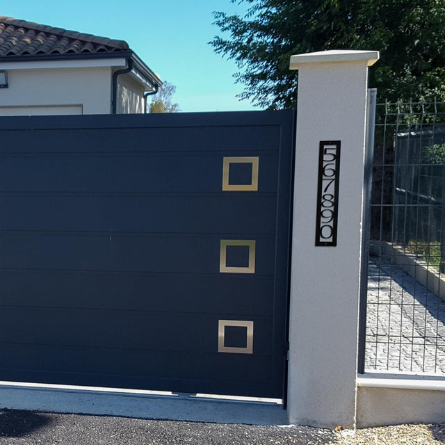 Custom Vertical Steel Address Sign – Personalized House Number Plaque for Gate, Mailbox, or Garage - HouseSensationsArt