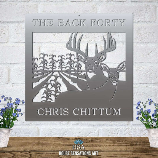 Deer Metal Sign – Personalized Farm Wall Art with Rustic Charm - HouseSensationsArt