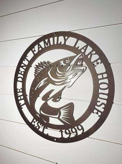 Metal Walleye Fishing Sign Nautical Decor House Sensations Art   