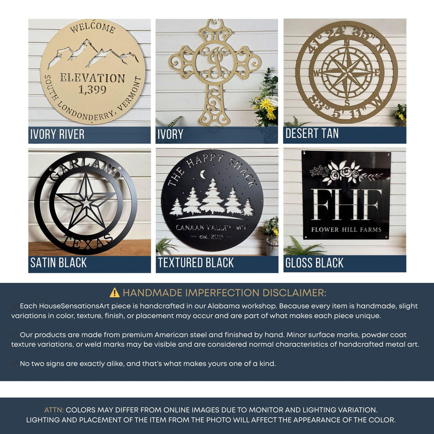 Custom Celtic Cross Family Name Sign: Christian Metal Art
