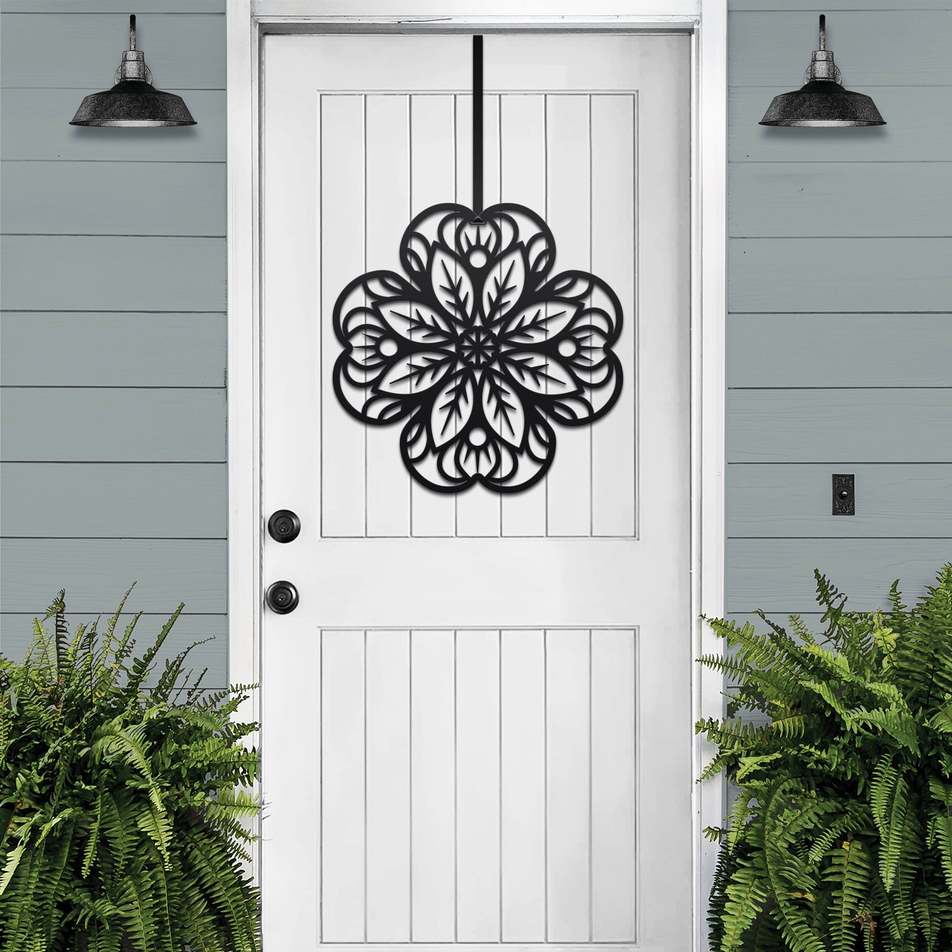 Metal Floral Mandala Door & Wall Art – Personalized Home Sign - HouseSensationsArt