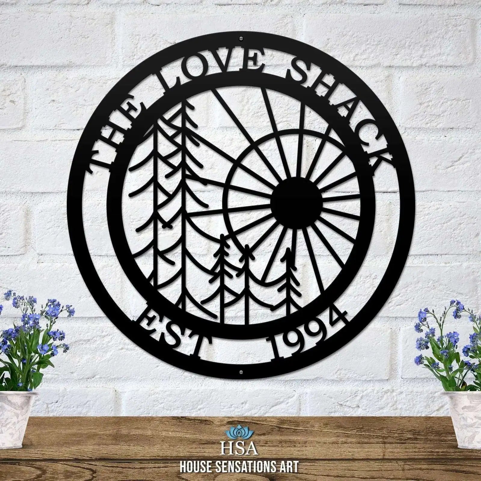 Metal Wall Tree Art - Custom Sun & Tree Design for Home & Garden - HouseSensationsArt