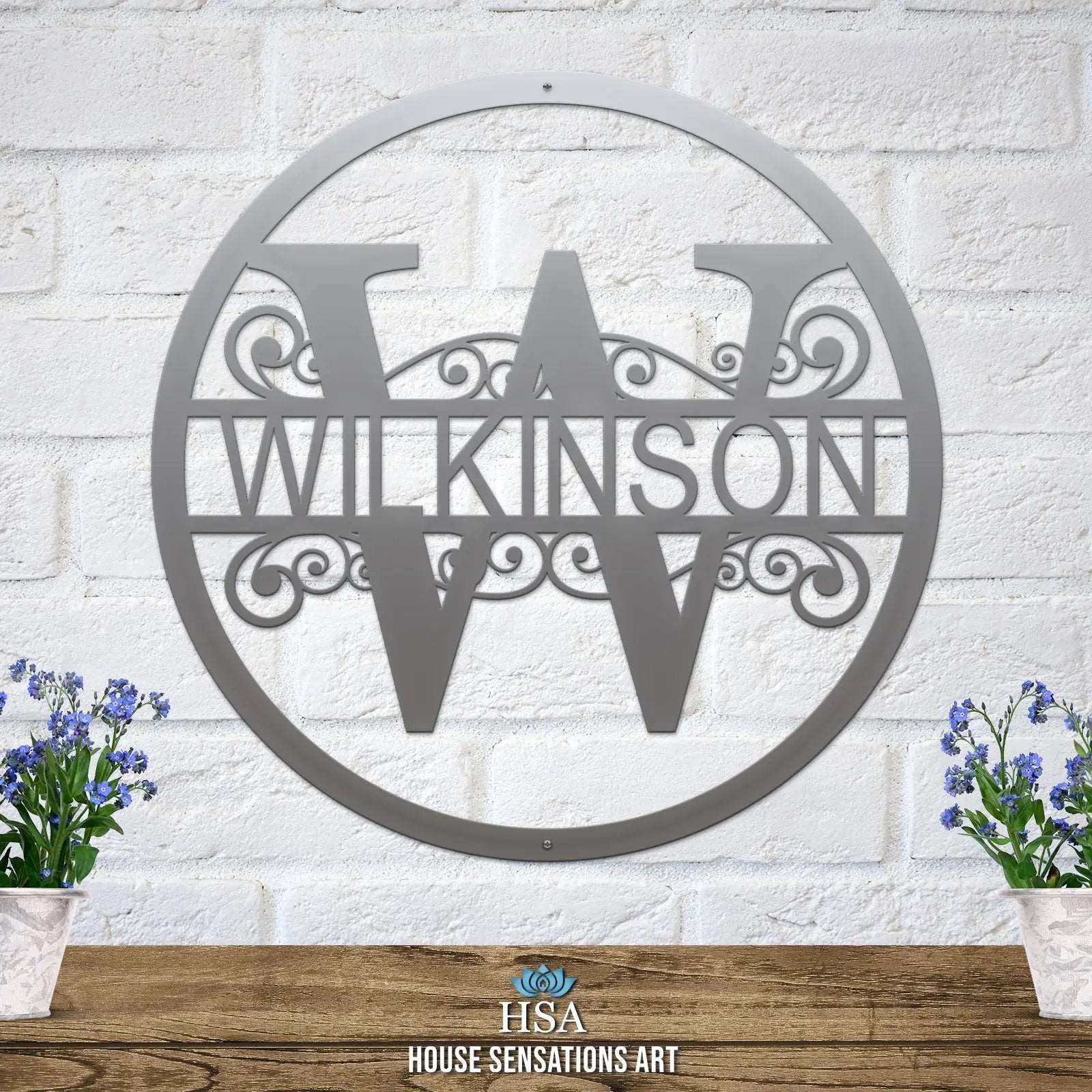 Name Monogram Sign – Custom Metal Split - Letter Decor for Homes - HouseSensationsArt