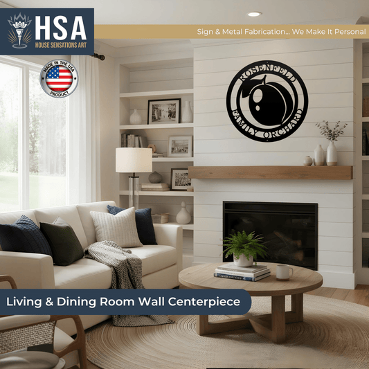 Peach Wall Art – Personalized Georgia - Inspired Metal Decor - HouseSensationsArt