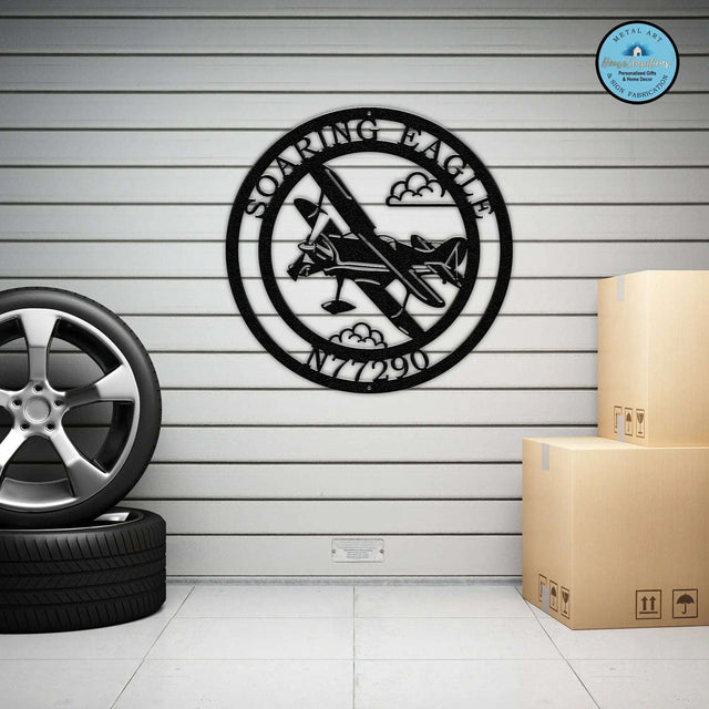 Personalized Airplane Sign – Custom Metal Wall Art for Pilots - HouseSensationsArt