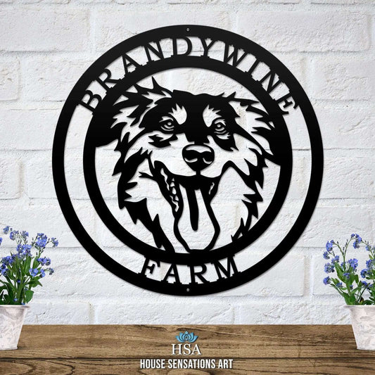 Personalized Dog Sign – Custom Metal Address Plaque - HouseSensationsArt