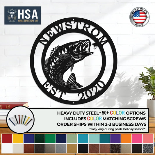 Personalized Fish Metal Signs – Walleye Address Decor for Yard & Cabin - HouseSensationsArt