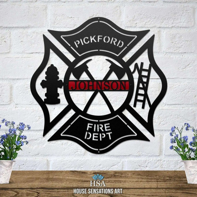 Personalized Maltese Cross Sign – Firefighter Wall Art & Decor - HouseSensationsArt