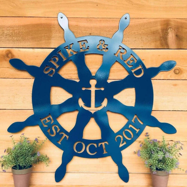 Personalized Metal Anchor Sign for Nautical Home & Outdoor Decor - HouseSensationsArt