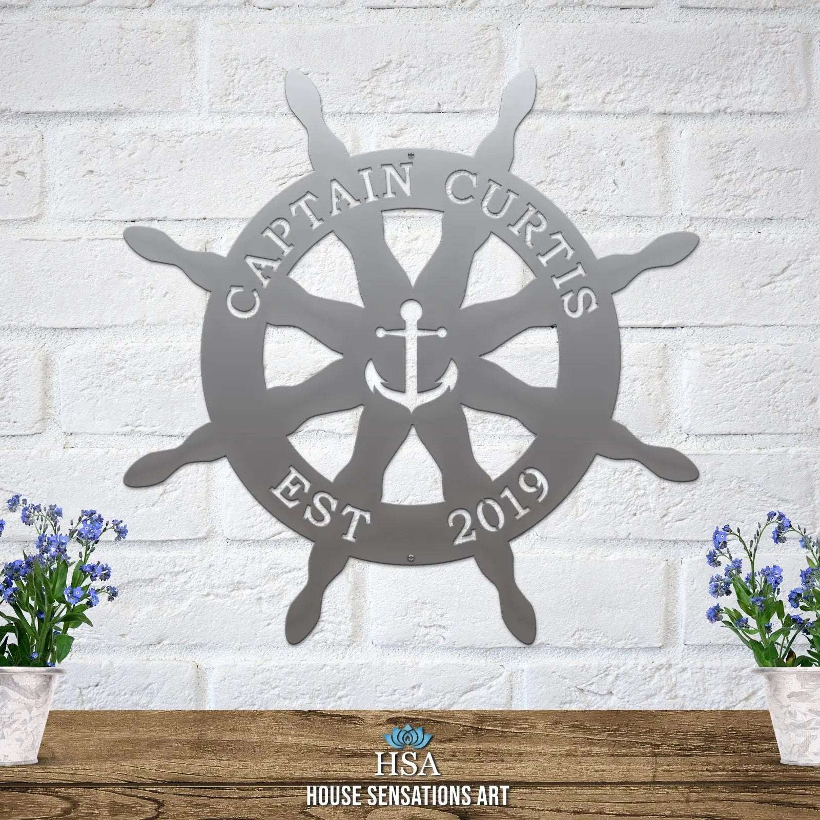 Personalized Metal Anchor Sign for Nautical Home & Outdoor Decor - HouseSensationsArt