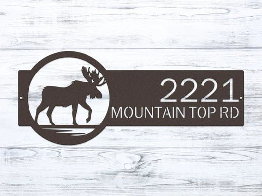 Personalized Moose Metal Sign for Rustic Cabin & Outdoor Decor - HouseSensationsArt