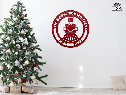 Personalized Railroad Signs – Custom Train Metal Wall Decor - HouseSensationsArt