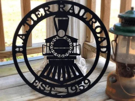 Personalized Railroad Signs – Custom Train Metal Wall Decor - HouseSensationsArt