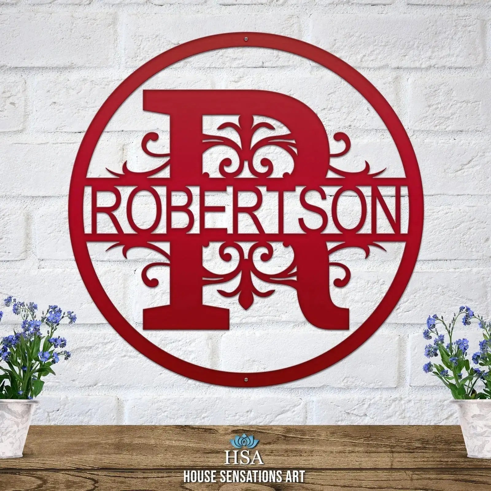 Round Regal Monogram – Personalized Family Name Wall Art - HouseSensationsArt
