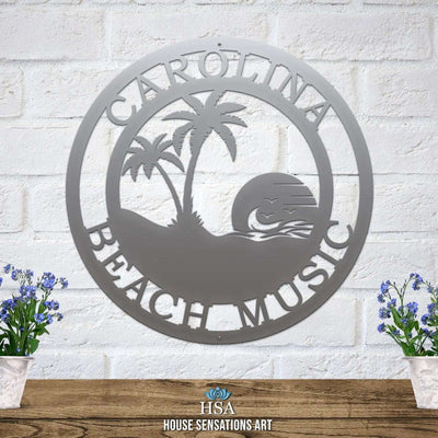 Sunset Beach Sign – Personalized Coastal Metal Wall Art & Decor - HouseSensationsArt