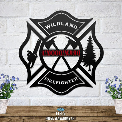 Wildland Firefighter Metal Maltese Sign Americana Sign House Sensations Art   