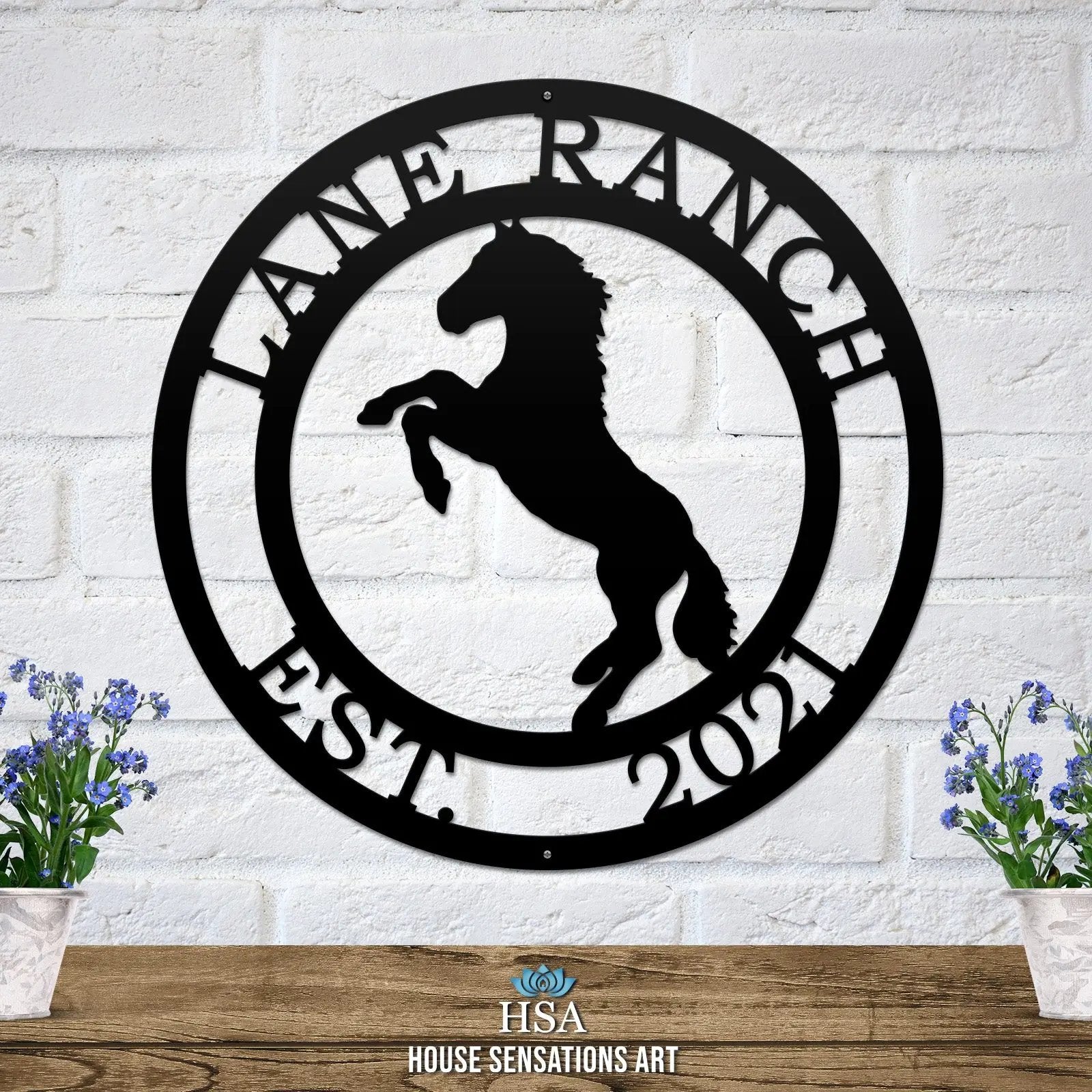 Rearing Horse Ranch Sign Ranch Sign House Sensations Art   