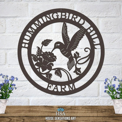 Personalized Metal Hummingbird Sign Garden Sign House Sensations Art   