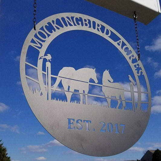 Custom Horse Metal Sign – Durable Ranch Decor for Gates & Barns - HouseSensationsArt
