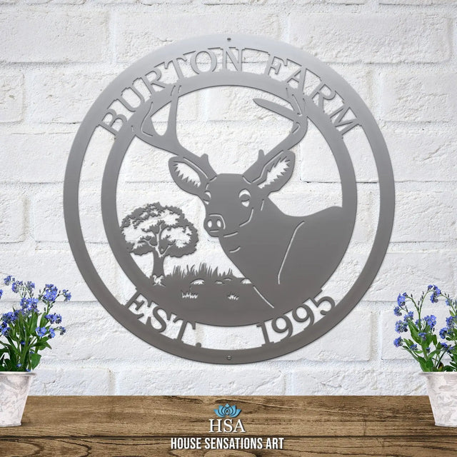 Custom Metal Deer Sign for Rustic Cabins, Lodges & Outdoors - HouseSensationsArt
