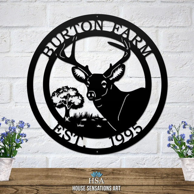 Custom Metal Deer Sign for Rustic Cabins, Lodges & Outdoors - HouseSensationsArt