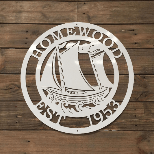 Custom Schooner Sign – Personalized Nautical Metal Wall Art & Decor - HouseSensationsArt