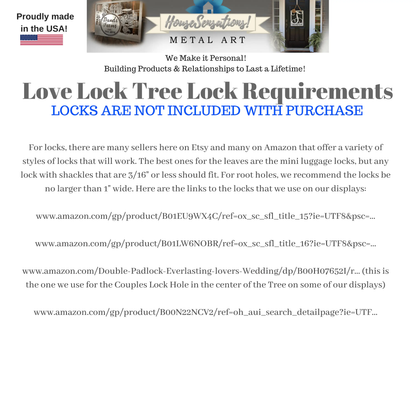Personalized Love Lock Tree With Love Birds For Unity Ceremony Wedding Decor House Sensations Art   