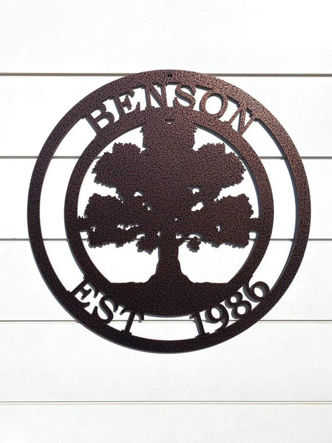 Oak Tree Family Name Sign with Established Date - HouseSensationsArt