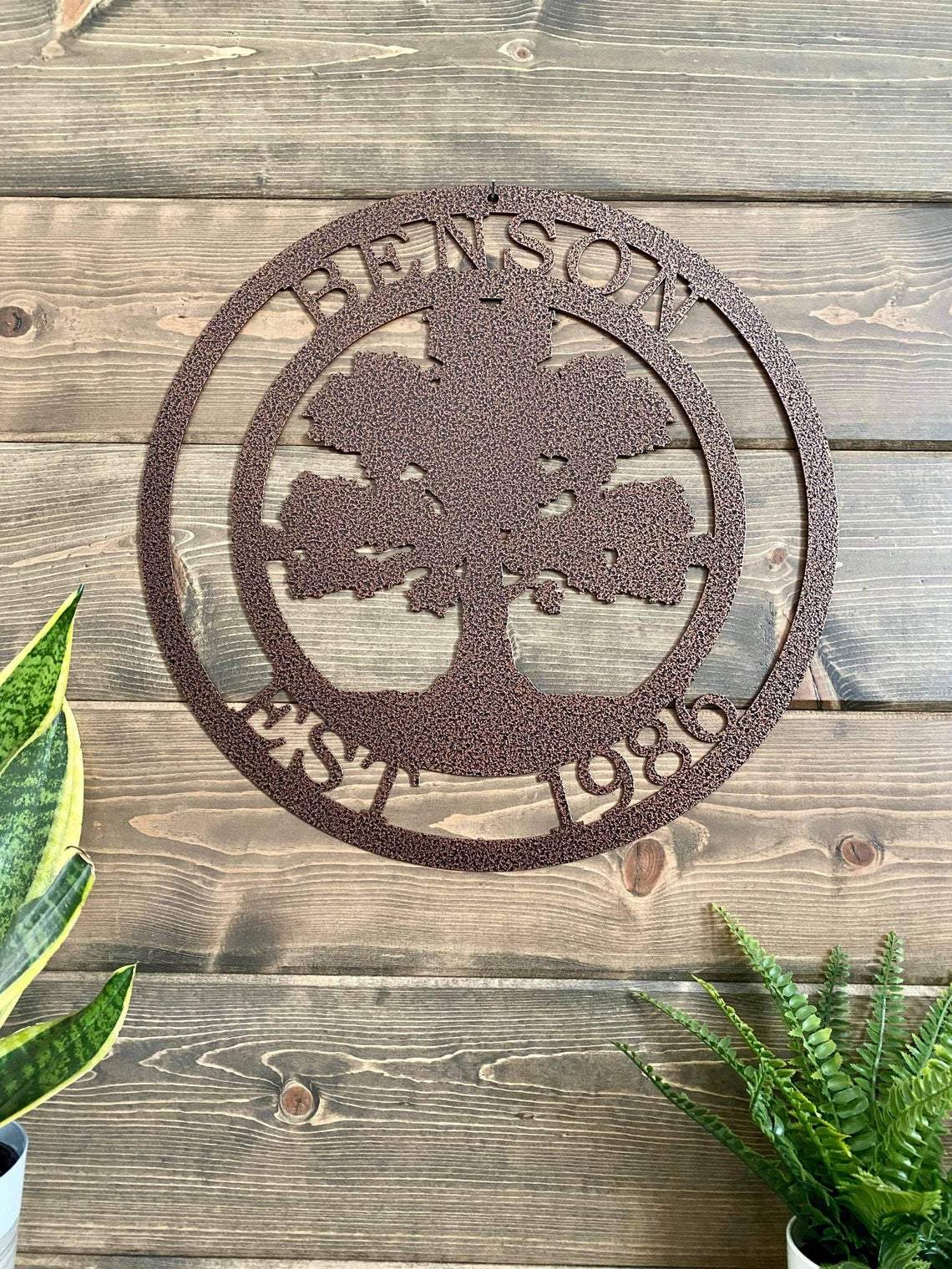 Oak Tree Family Name Sign with Established Date - HouseSensationsArt