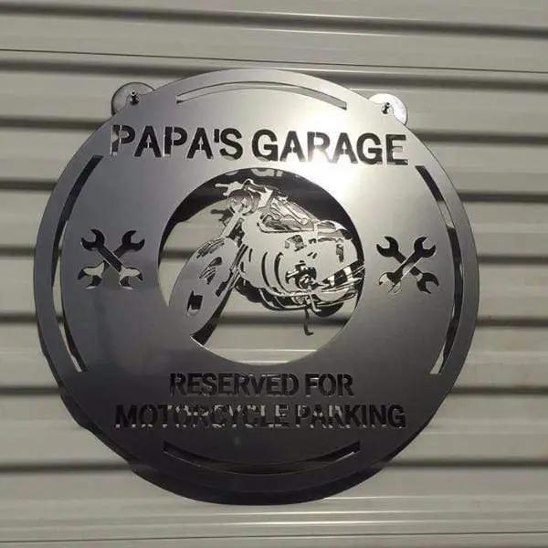 Personalized Garage Motorcycle Sign – Custom Metal Wall Art Gift - HouseSensationsArt