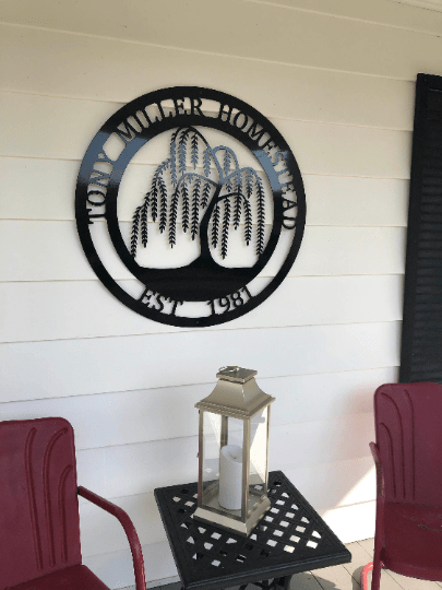 Personalized Weeping Willow Tree Wall Art with Family Name & Established Date - HouseSensationsArt