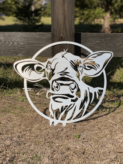 Rustic Metal Cow Sign for Farmhouse, Barn, or Country Decor - HouseSensationsArt