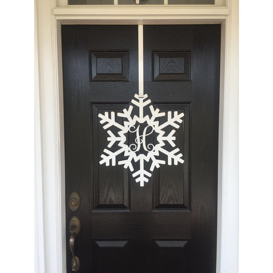 Snowflake Wreath for Front Door – Personalized Holiday Decor - HouseSensationsArt