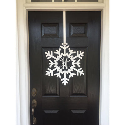 Snowflake Wreath for Front Door – Personalized Holiday Decor - HouseSensationsArt