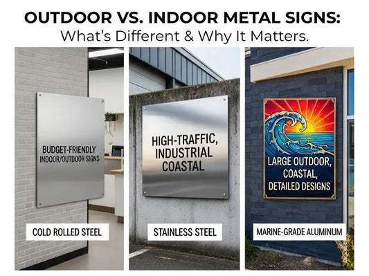 Outdoor vs. Indoor Metal Signs: What’s Different & Why It Matters - HouseSensationsArt